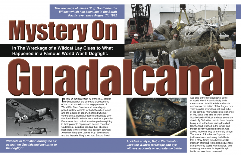Mystery on Guadalcanal magazine spread