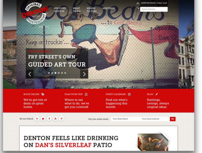 Discover Denton website screenshot