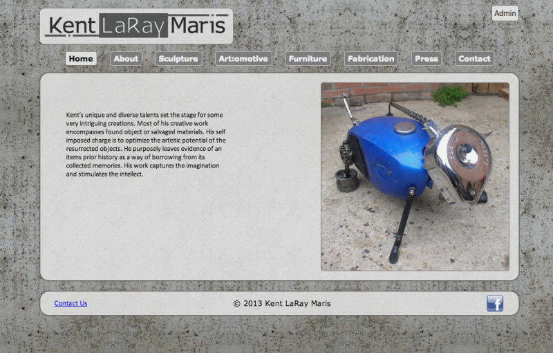 Kent Laray Maris website screen capture